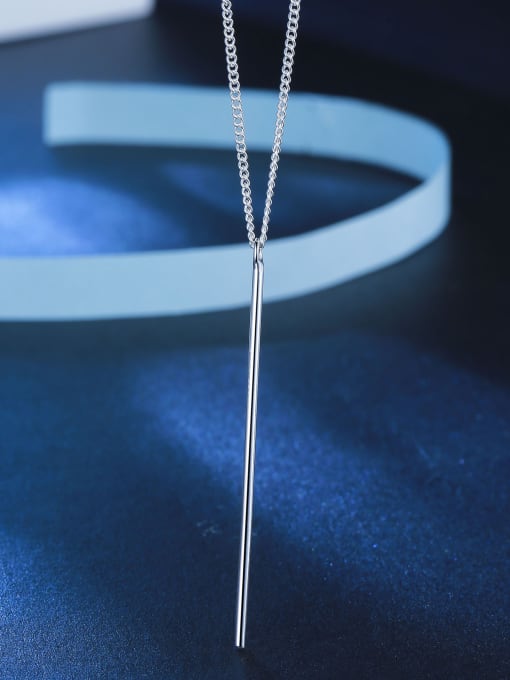 One Silver Straight Rod Shaped Necklace 3