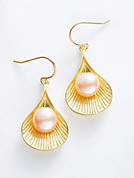 CEIDAI Fashion Freshwater Pearl Shell Silver Earrings 2