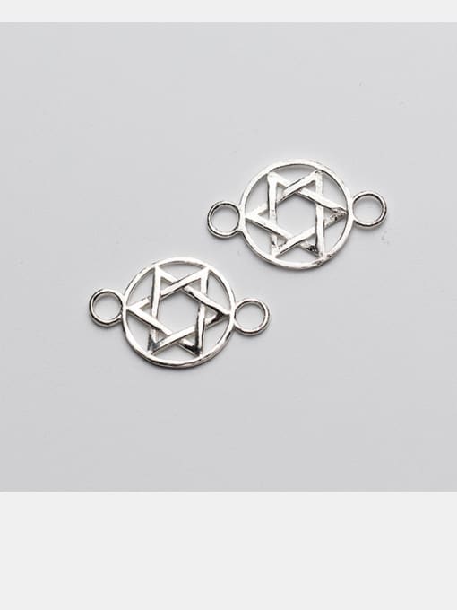 FAN 925 Sterling Silver With Silver Plated Simplistic Geometric Star Connectors 1