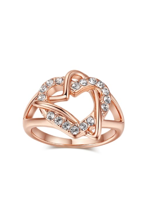 ZK Heart-shape Korean Style Zircons Fashion Ring