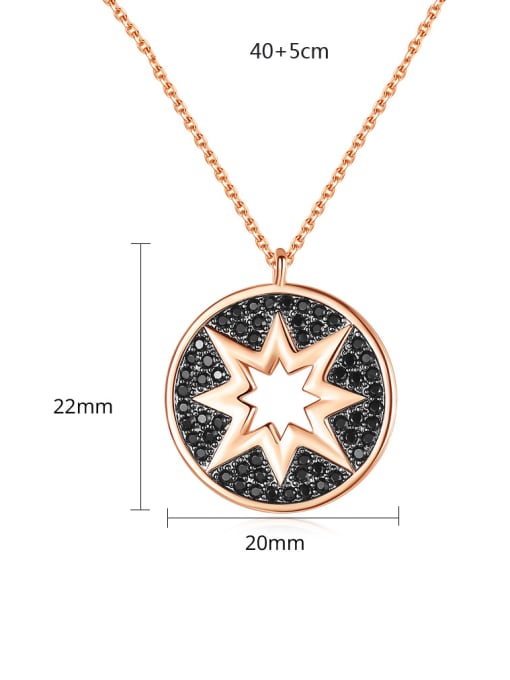 BLING SU Copper With Rose Gold Plated Simplistic Hollow Star Necklaces 4