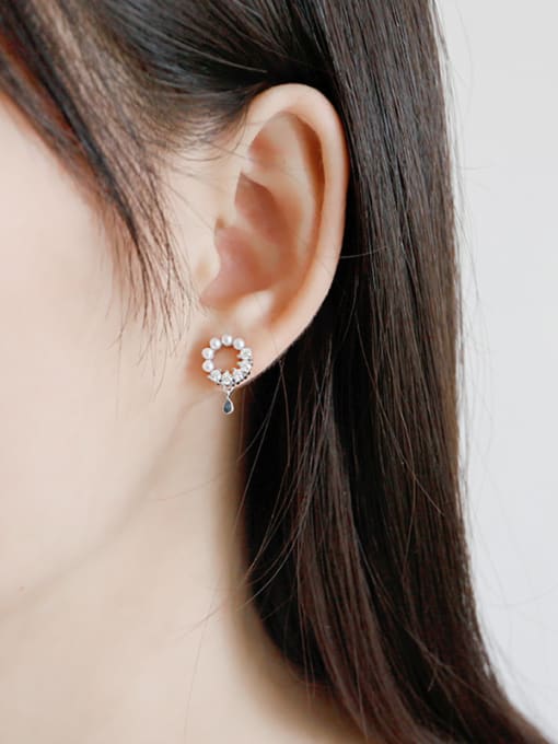 DAKA Pure silver temperament wild micro-drilled zircon earring 3