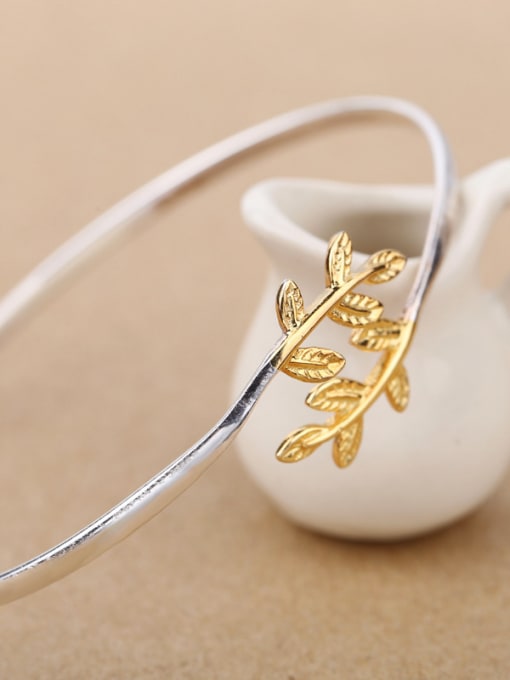 Peng Yuan Gold Plated Leaf Opening bangle 2