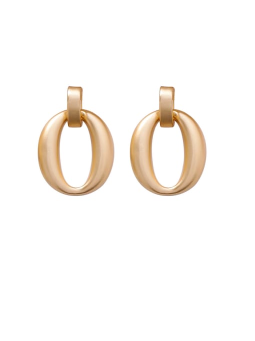 Girlhood Alloy With Gold Plated Simplistic Smooth  Irregular Drop Earrings 2