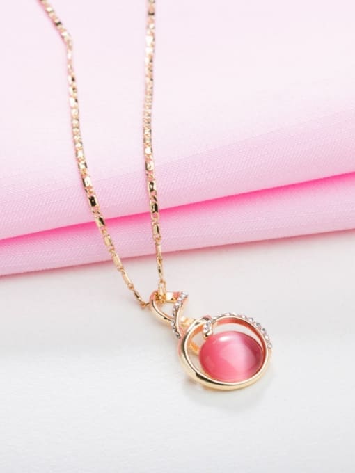 Golden All-match Geometric Shaped Opal Stone Necklace
