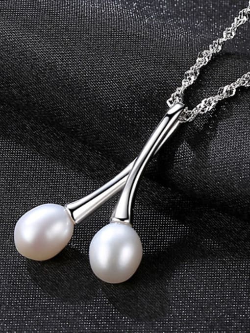 CCUI Pure silver  natural pearls  minimalist design style necklace 0