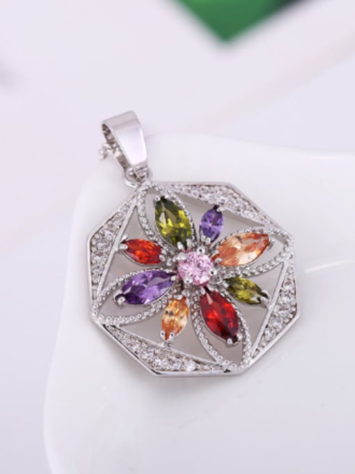 color White Gold Plated Zircons Necklace