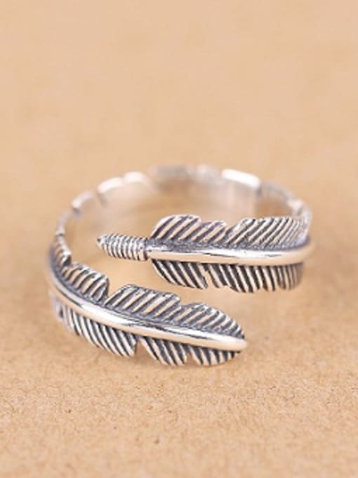 Peng Yuan Retro Feather Opening band ring 0