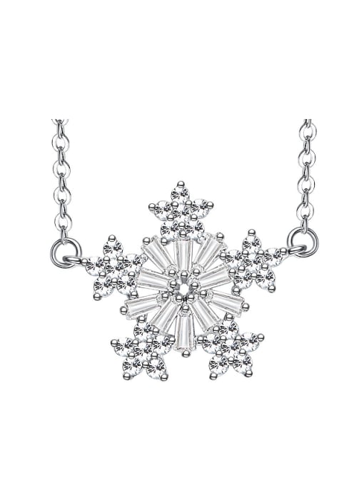 CEIDAI Fashion Shiny Zircon Snowflake Women Necklace 0