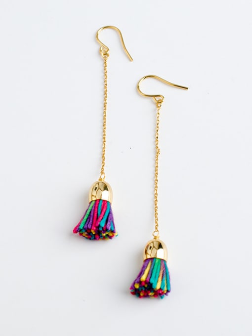 Lang Tony Women Creative Handmade Colorful Tassel Earrings 0