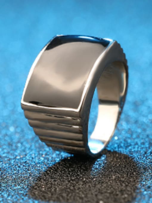 Gujin Personalized Black Enamel Silver Plated Alloy Ring 2