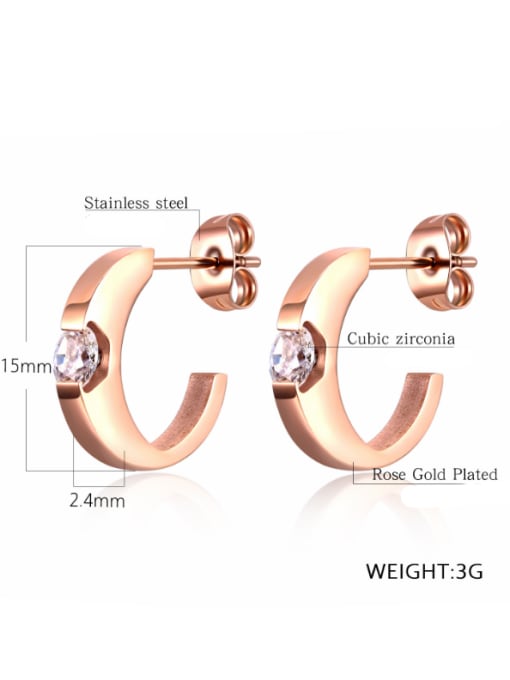 Open Sky Stainless Steel With Rose Gold Plated Delicate Geometric Stud Earrings 1