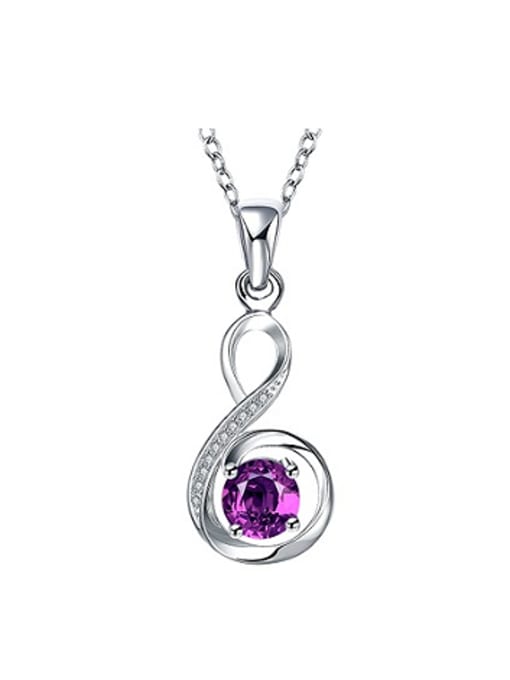 Purple Fashion Zircon Rhinestones Women Necklace