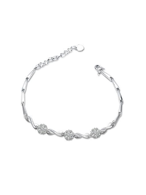 JIUQIAN Fashion 999 Silver Cubic Zirconias Women Bracelet