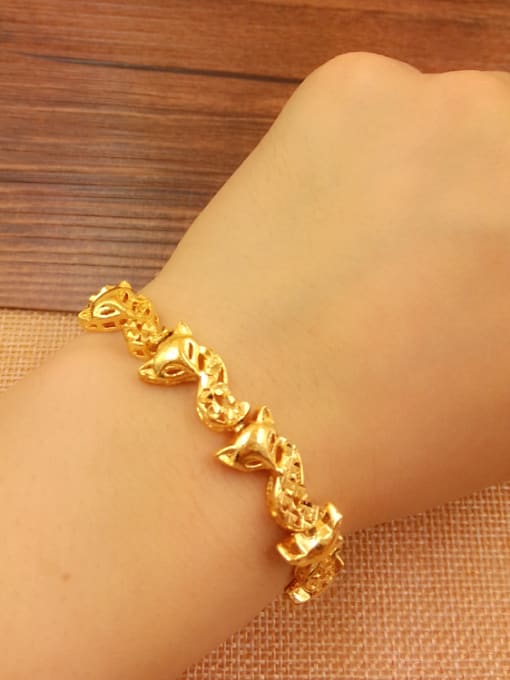 golden Gold Plated Fox Shaped Bracelet