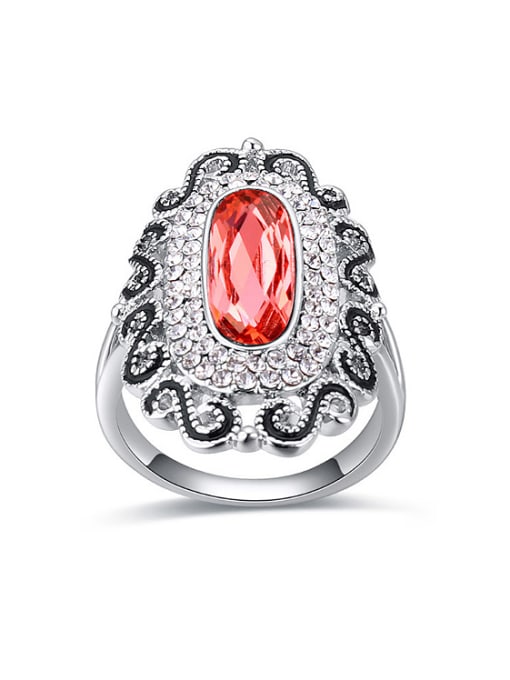 QIANZI Exaggerated austrian Crystals Alloy Ring 0