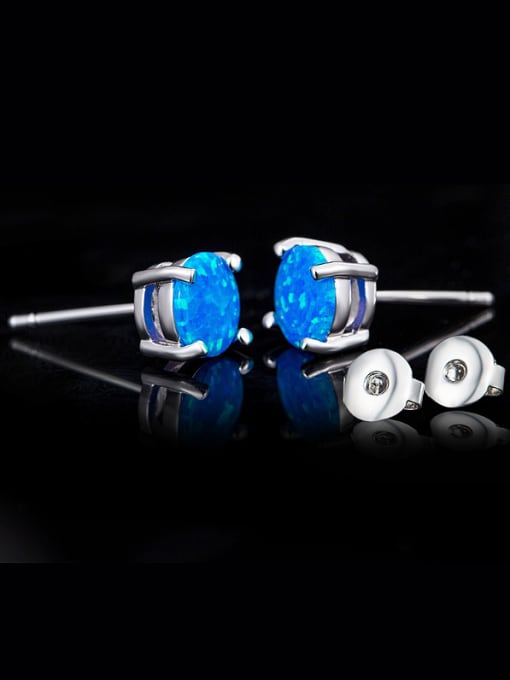Blue Blue Round Shaped stud Earring