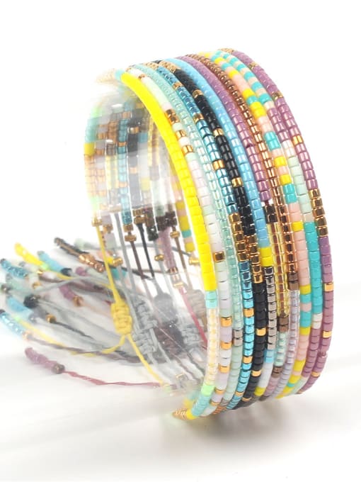 handmade Women Handmade Colorful Glass Beads Bracelet 2