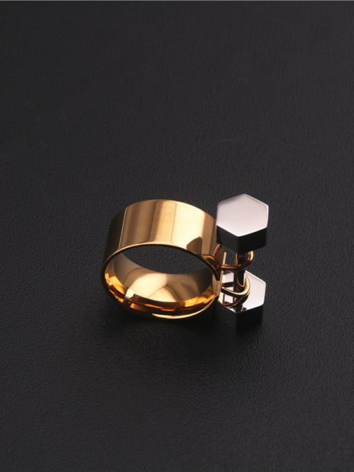 GROSE Dumbbell Personality Exaggeration Simple Ring 0