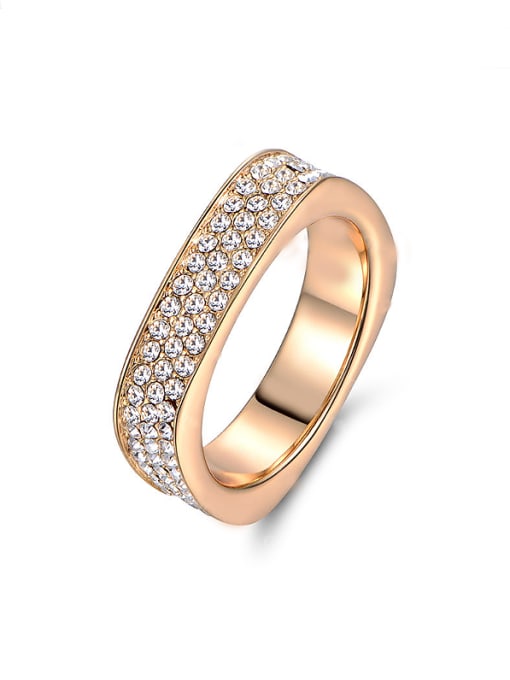 Gold 2018 18K Gold Plated Zircon Ring