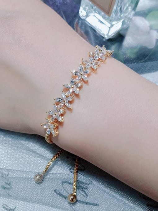 Mo Hai Copper With Cubic Zirconia  Fashion Flower Adjustable Bracelets 2