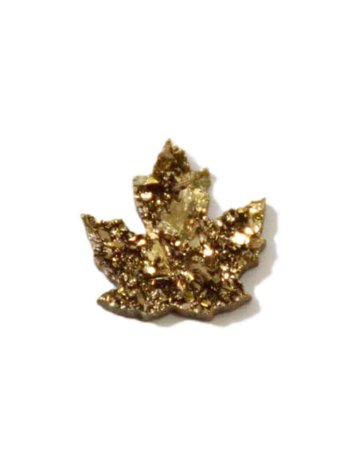 Gold Simple Maple Leaf Natural Crystal Pendant
