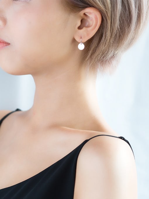 Rosh Trendy Round Shaped S925 Silver Drop Earrings 1