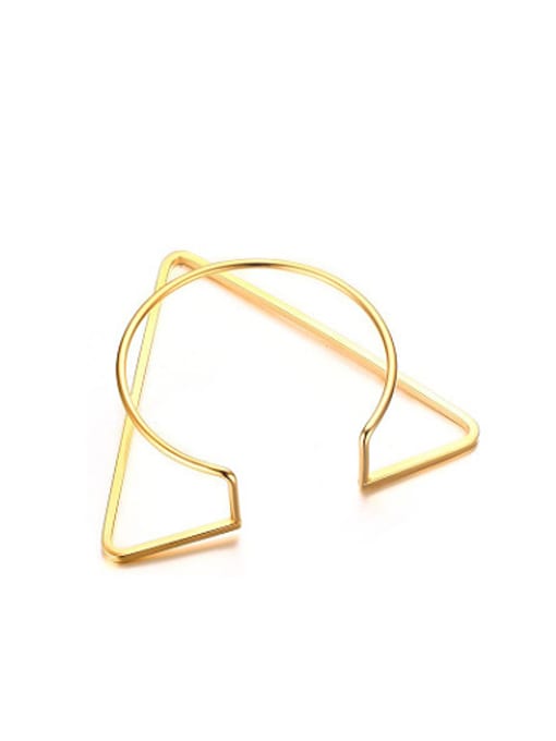 CONG Exquisite Open Design Gold Plated Triangle Shaped Titanium Bangle