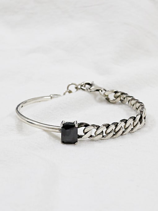 DAKA Sterling silver personality retro black-Carnelian chain  bracelet 0