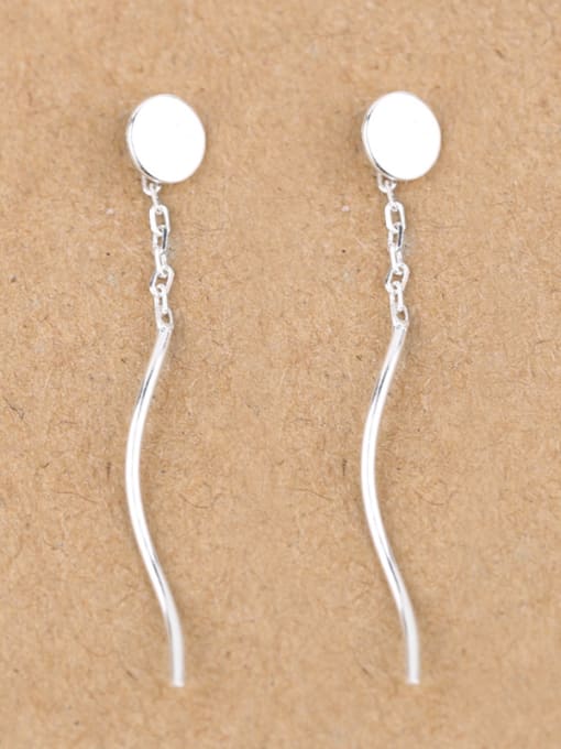 Peng Yuan Simple Geometrical Silver Women threader earring 0