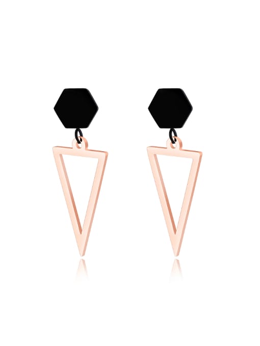 Open Sky Fashion Hollow Triangle Titanium Stud Earrings 0