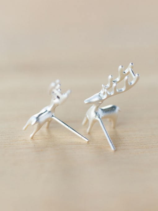 Rosh S925 Silver Fashion Cute Elk Stud cuff earring 1