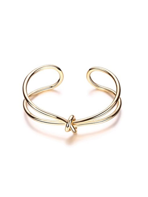18K gold Exquisite Open Design Knot Shaped Bangle