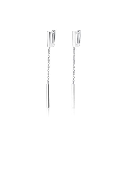 CCUI 925 Sterling Silver With Platinum Plated Simplistic Fringe Tassel  Earrings 0