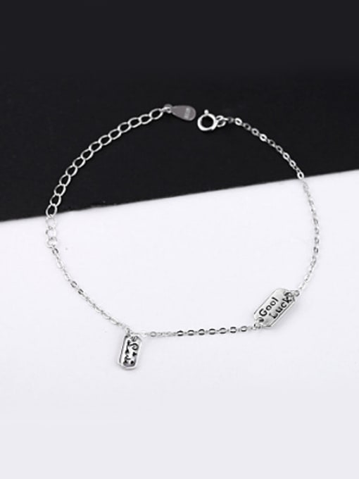 Peng Yuan Fashion Letters Silver Women Bracelet