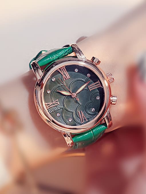 Green 2018 GUOU Brand Retro Roman Numerals Watch