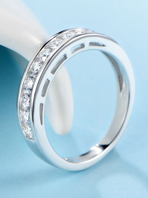 White S925 Silver Zircon Ring