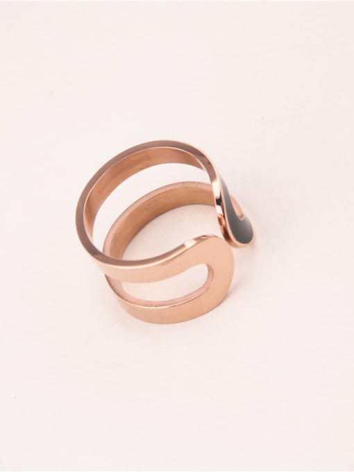 GROSE Geometric Titanium Fashion Opening Ring 0