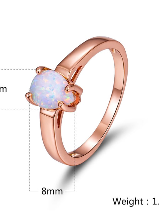 Platinum Rose Gold Plated Opal Simple Style Ring