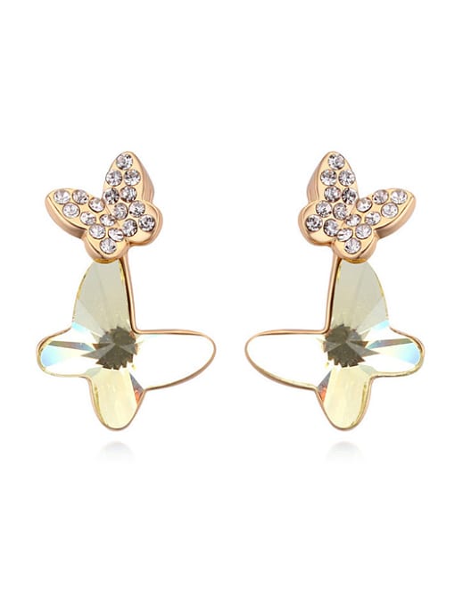 QIANZI Fashion Butterfly austrian Crystal Alloy Stud Earrings 2