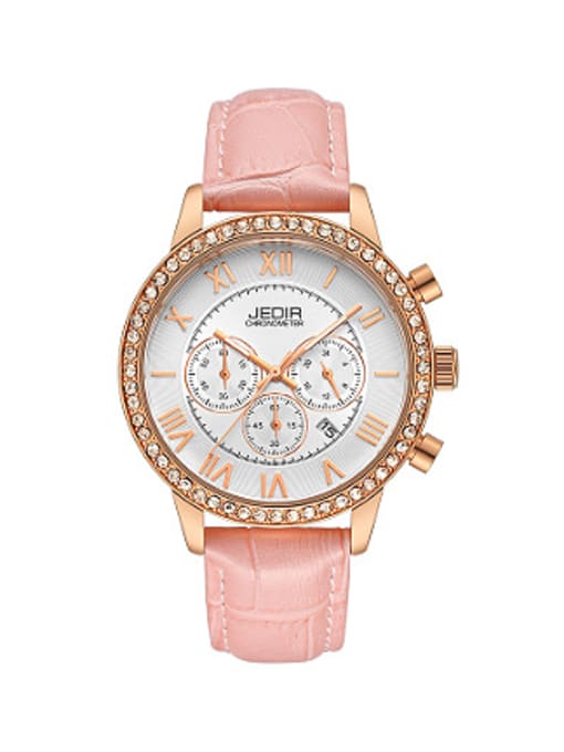 pink JEDIR Brand Casual Roman Numerals Watch
