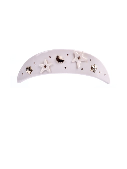 Original sheet - large white Alloy With Cellulose Acetate  Fashion Moon Barrettes & Clips