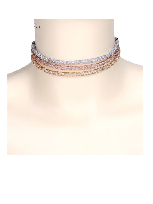 Mo Hai Copper With Gold Plated Mesh Punk Chokers 1