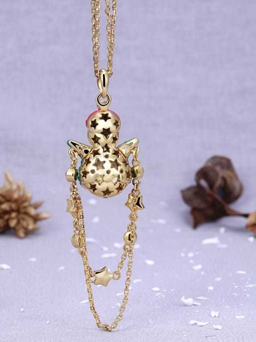 CEIDAI Snowman Shaped Crystal Necklace 3
