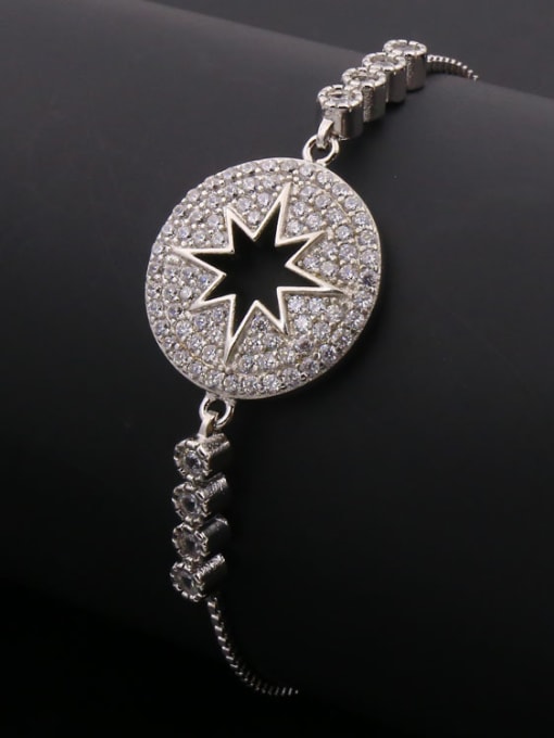 Silvery Star Pattern Stretch Bracelet