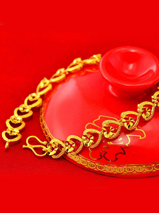 golden Gold Plate Heart Shaped Bracelet