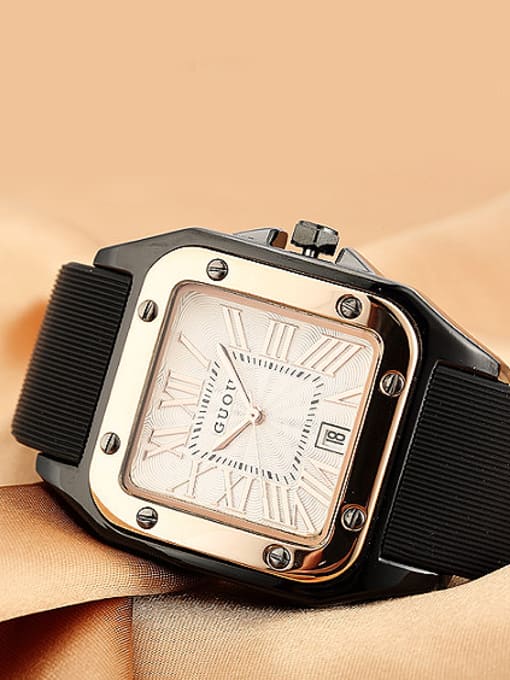 Large Size GUOU Brand Roman Numerals Square Lovers Watch