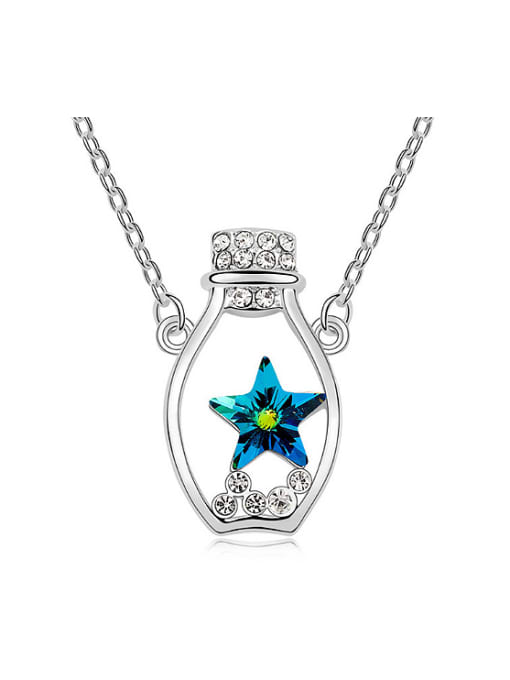 QIANZI Personalized Lucky Bottle Star austrian Crystals Pendant Alloy Necklace 0