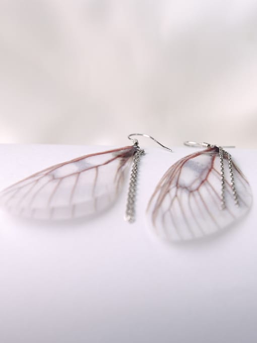 Peng Yuan Exaggerated Feather Silver Women Earrings 2