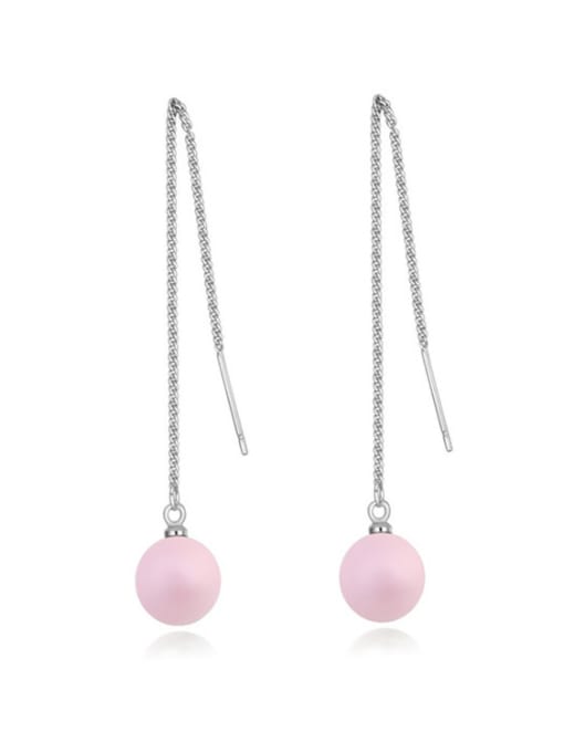 pink Personalized Imitation Pearl Alloy Line Earrings